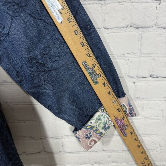 VTG Y2K 90's Chore Jacket Women Size 16 Blue Chambray Cotton Embroidered Floral - Picture 10 of 14